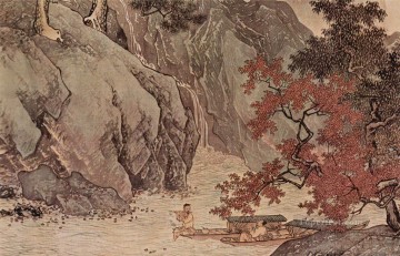 山の古い墨での釣り生活 Oil Paintings